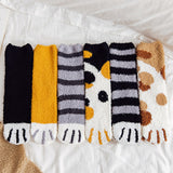Unisex Fuzzy Warm Paw Print Socks 6 Pcs - Yellow - 6 Pcs / Socks - One Size - EU35-41 - Polyester - image 6