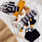 Unisex Fuzzy Warm Paw Print Socks 6 Pcs - Yellow - 6 Pcs / Socks - One Size - EU35-41 - Polyester - image 12