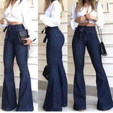 Women's Flared Jeans Bell Bottom Pants - Blue - Flared Jeans - XXL - Polyester Denim - image 2