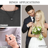 Unisex Titanium Rotating Spinner Rings x 3 - Black - 3 Pcs Spinner Ring Set - Titanium - image 5