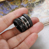 Unisex Titanium Rotating Spinner Rings x 3 - Black - 3 Pcs Spinner Ring Set - Titanium - image 8