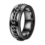 Unisex Titanium Rotating Spinner Rings x 3 - Black - 3 Pcs Spinner Ring Set - Titanium - image 4