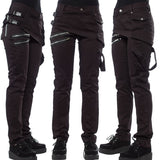 Women's Punk Pants Streetwear Zip Jeans - Black - Punk Pants - 5XL - Polyester - image 7