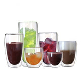 Glass Double Wall Borosilicate Mug Sets - Clear - 250ML 2PCS Coffee Cup Set - Borosilicate Glass - image 1