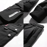 Men's Casual Draw String Cargo Pants - Black - 5XL - Polyester - image 5