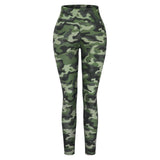 Women's Army Green Camouflage Leggings - Green - Pants - XL - Spandex Polyester - image 16