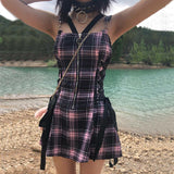 Women's Fairy Grunge Plaid Mini Dress - White - Mini Dress - XXXL - Polyester - image 7