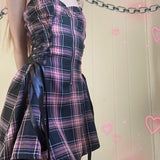 Women's Fairy Grunge Plaid Mini Dress - White - Mini Dress - XXXL - Polyester - image 9
