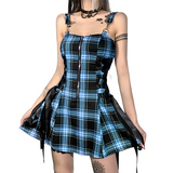 Women's Fairy Grunge Plaid Mini Dress - White - Mini Dress - XXXL - Polyester - image 3
