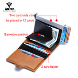 Unisex RFID 12 Card Popup Case - Grey - Custom / Wallet - M - PU Leather - image 5