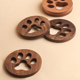 Funki Buys | Coasters | Cut Out Wood Cat Paw Coaste... - Y - Light Wood / Coasters 2 Pcs / Walnut + Cherry Wood / M - image 6