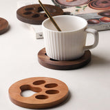 Funki Buys | Coasters | Cut Out Wood Cat Paw Coast... - Y - Light Wood / Coasters 2 Pcs / Walnut + Cherry Wood / M - image 14