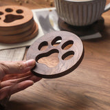Funki Buys | Coasters | Cut Out Wood Cat Paw Coast... - Y - Light Wood / Coasters 2 Pcs / Walnut + Cherry Wood / M - image 11