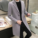 Men's Slim Fit Wool Blend Business Coat - Beige - Knee Length Jacket - XXXXXL - Wool Blend - image 31