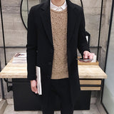 Men's Slim Fit Wool Blend Business Coat - Beige - Knee Length Jacket - XXXXXL - Wool Blend - image 7