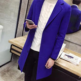 Men's Slim Fit Wool Blend Business Coat - Beige - Knee Length Jacket - XXXXXL - Wool Blend - image 20