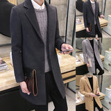 Men's Slim Fit Wool Blend Business Coat - Beige - Knee Length Jacket - XXXXXL - Wool Blend - image 19