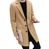 Men's Slim Fit Wool Blend Business Coat - Beige - Knee Length Jacket - XXXXXL - Wool Blend - image 1