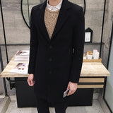 Men's Slim Fit Wool Blend Business Coat - Beige - Knee Length Jacket - XXXXXL - Wool Blend - image 9