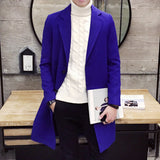 Men's Slim Fit Wool Blend Business Coat - Beige - Knee Length Jacket - XXXXXL - Wool Blend - image 21