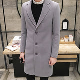 Men's Slim Fit Wool Blend Business Coat - Beige - Knee Length Jacket - XXXXXL - Wool Blend - image 32