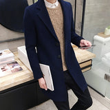 Men's Slim Fit Wool Blend Business Coat - Beige - Knee Length Jacket - XXXXXL - Wool Blend - image 23