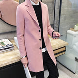 Men's Slim Fit Wool Blend Business Coat - Beige - Knee Length Jacket - XXXXXL - Wool Blend - image 15