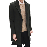 Men's Slim Fit Wool Blend Business Coat - Green - Army Green / Knee Length Jacket - XXXXXL - Wool Blend - image 41