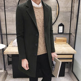 Men's Slim Fit Wool Blend Business Coat - Beige - Knee Length Jacket - XXXXXL - Wool Blend - image 18