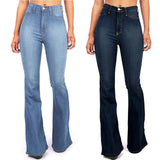 Funki Buys | Pants | Women's High Waist Slim Fit ... - Blue : Light Blue : High Waist Jeans / 4XL / Polyester Denim - image 1