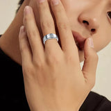 Unisex Rotating Spinner Wedding Band 1Pc - Silver - Spinner Rings - 12 - Stainless Steel - image 10