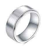 Unisex Rotating Spinner Wedding Band 1Pc - Silver - Spinner Rings - 12 - Stainless Steel - image 15