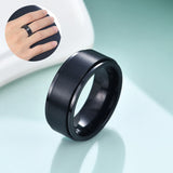 Unisex Rotating Spinner Wedding Band 1Pc - Silver - Spinner Rings - 12 - Stainless Steel - image 8