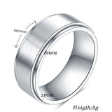 Unisex Rotating Spinner Wedding Band 1Pc - Silver - Spinner Rings - 12 - Stainless Steel - image 13