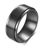 Unisex Rotating Spinner Wedding Band 1Pc - Black - Spinner Rings - 12 - Stainless Steel - image 14
