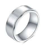 Unisex Rotating Spinner Wedding Band 1Pc - Silver - Spinner Rings - 12 - Stainless Steel - image 3