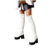 Funki Buys | Boots | Women's Chunky Heel Over the Kn... - Black : Over the Knee Chunky Boots / 10.5 B / PU Leather - image 12