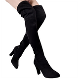 Funki Buys | Boots | Women's Thigh High Over Knee Lo... - Black - Over Knee Suede Boots / 10.5 B / Suede PU Leather - image 1