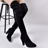 Funki Buys | Boots | Women's Thigh High Over Knee L... - Black - Over Knee Suede Boots / 10.5 B / Suede PU Leather - image 29