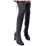 Funki Buys | Boots | Women's Thigh High Over Knee L... - Black - Over Knee Suede Boots / 10.5 B / Suede PU Leather - image 16