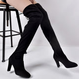 Funki Buys | Boots | Women's Thigh High Over Knee L... - Black - Over Knee Suede Boots / 10.5 B / Suede PU Leather - image 30