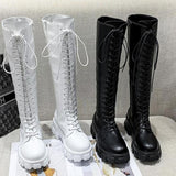 Funki Buys | Boots | Women's Knee High Platform Knights Boots - Black : Long Knee High Boots / 43 B / PU Leather - image 5