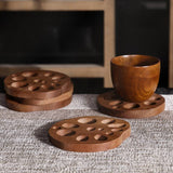 Funki Buys | Coasters | Natural Lotus Roo... - Beige - Beech / Lotus Root Coasters Set of 10 / 3.74" x 3.34" / Wood - image 2