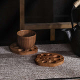 Funki Buys | Coasters | Natural Lotus Ro... - Beige - Beech / Lotus Root Coasters Set of 10 / 3.74" x 3.34" / Wood - image 13