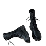 Funki Buys | Boots | Women's Lace-up Chunky Combat Boots - Black - Ankle / With Plush Inner / 43 B / PU Leather - image 23