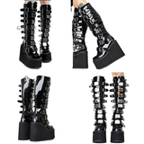 Funki Buys | Boots | Women's High Platform Wedg... - Black - 1 / Matte / Platform Buckle Boots / 43 B / PU Leather - image 14