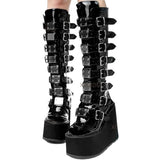 Funki Buys | Boots | Women's High Platform Wedg... - Black - 1 / Matte / Platform Buckle Boots / 43 B / PU Leather - image 15