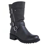 Funki Buys | Boots | Women's Biker Boot | Zipper Buckle Boots - Burgundy - Biker Boots / 43 B / PU Leather - image 7