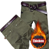Men's Slim Fit Cargo Pant Mid-Waist Jeans - Army Green - Pants - 40 - Polyester Denim - image 7