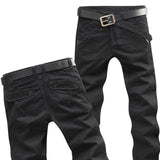 Men's Slim Fit Cargo Pant Mid-Waist Jeans - Army Green - Pants - 40 - Polyester Denim - image 2